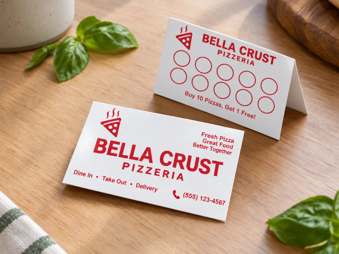 Fold-Over Business Cards, typical version