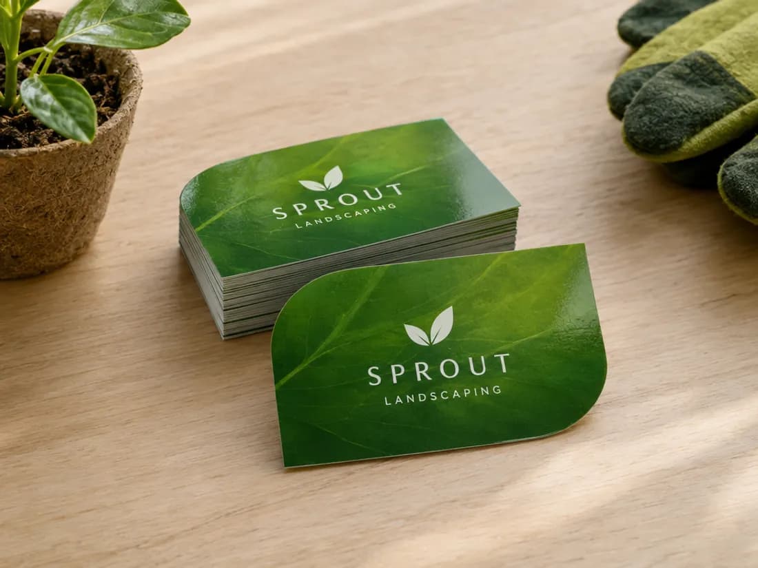 Leaf Business Cards, redesigned by PrintFlashy
