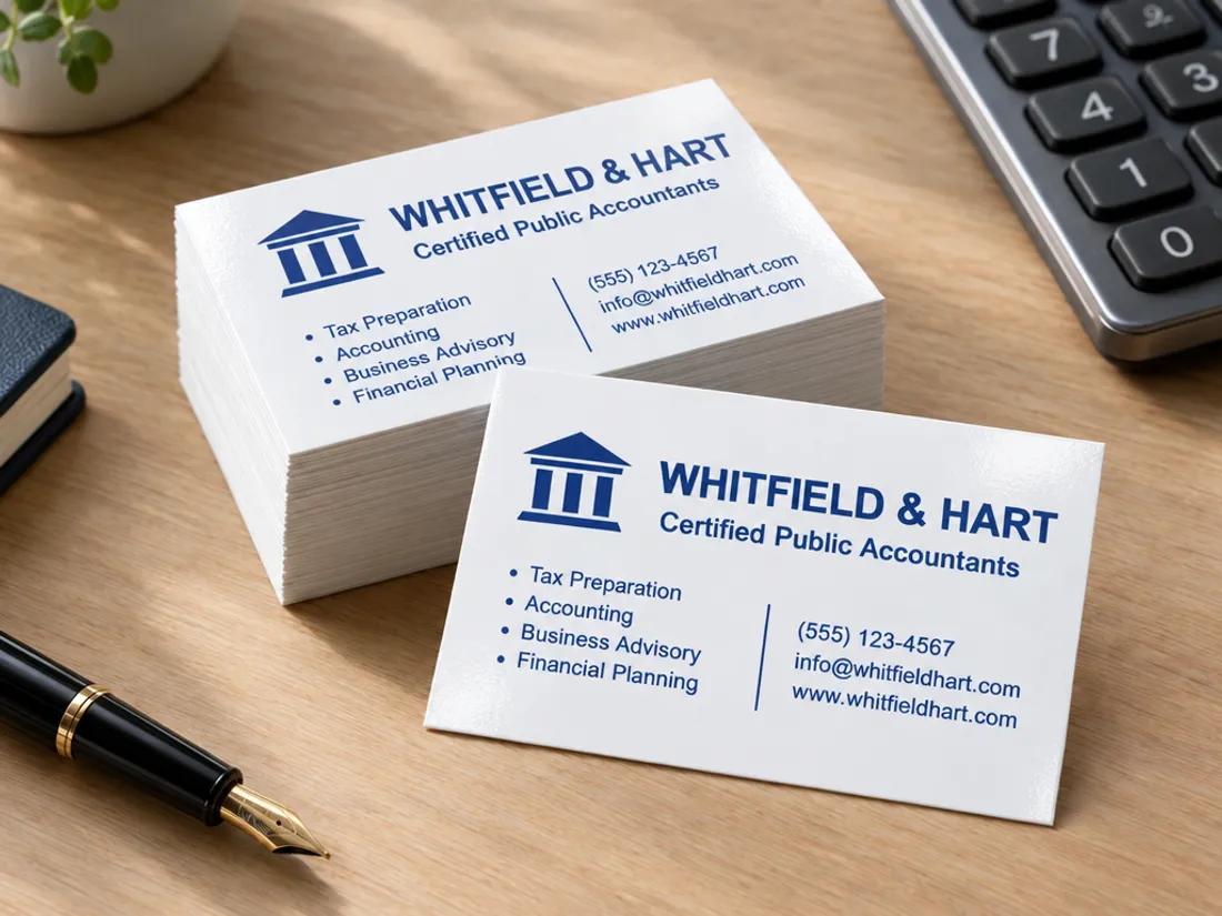 Linen Business Cards, typical version
