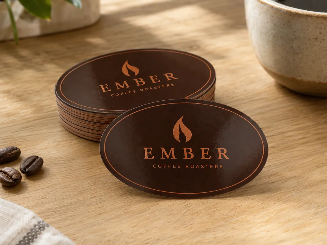 Oval Business Cards, redesigned by PrintFlashy